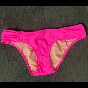 Victoria’s Secret Ruched-Side "Knockout" Hipster Bikini Bottom- Shocking Pink